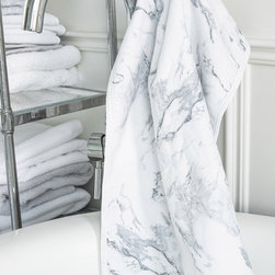 Marbled Towel White/Silver - Bath Towels
