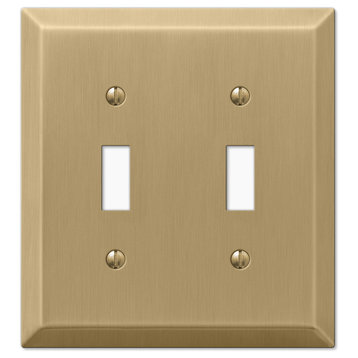 Century Steel 2-Toggle Wall Plate, Brushed Bronze