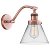 Cone 8" 1-Light 8" Sconce, LED, Antique Copper/Clear