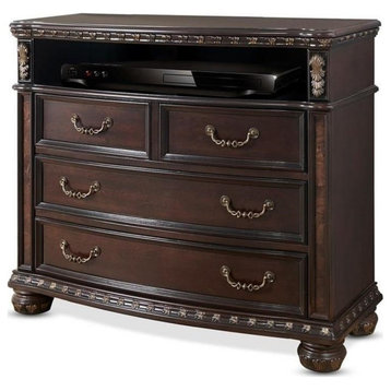 Bowery Hill Traditional Rich Cocoa Chocolate Media Wood Chest