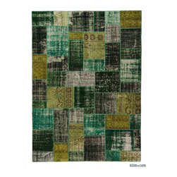 Over-dyed Turkish Patchwork Rug - Area Rugs