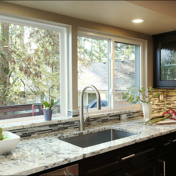 Kitchen & Media Wall Espresso Brown Cabinetry