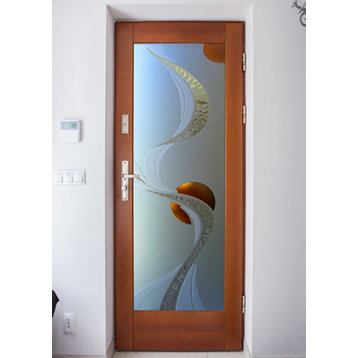 Front Door - Ribbon Reflection Moons - Fiberglass Smooth - 36" x 96" -...