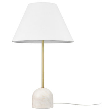 Light Society Lippa Table Lamp, Brass/White