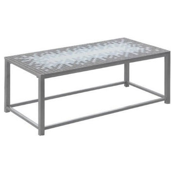 Coffee Table Accent Cocktail Rectangular Living Room 42" L Metal Blue