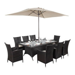 Port Royal Luxe Rectangle 8 Seat Garden Dining Set - Outdoor Dining Sets