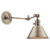 Garden City, One Light Wall Sconce, Swing Arm, Aged Brass Finish