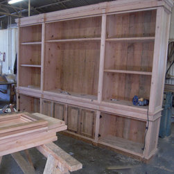Custom Reclaimed Wood Wall Cabinets - Bookcases