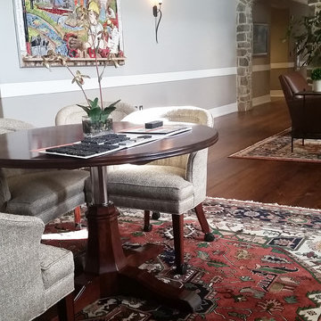 Multiple Seating Areas in Great Room with Heriz Orientals from Nejad Rugs