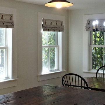 Faux Roman shades in a new kitchen