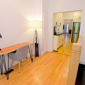 Scandinavian Dining and Work Nook with Layered Lighting | East York