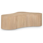 Meridian Furniture - Zaire Coffee Table, Natural - Add this Zaire Natural Coffee Table to your room for an instant refresh. Specially designed to garner instant attention from all who behold it, Its unique art deco design and natural wood grain variation make it a focal point from all angles. Constructed with solid wood and MDF with oak veneers, this table has a rich natural oak finish that's modern, elegant, and sleek, making it a contemporary charmer in your living room or elsewhere.