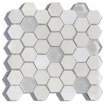 Miseno MT-WHSEHMHEX-SC Enchanted Metals - 2" x 2" Hexagon Wall - Silver