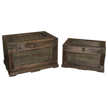 2-Piece Wooden Storage Box Set