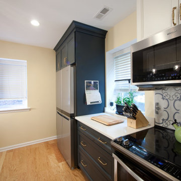 Consistent flooring connects rooms