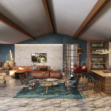 Modern Elegance Clubhouse rendering interior design firms by 3d animation studio
