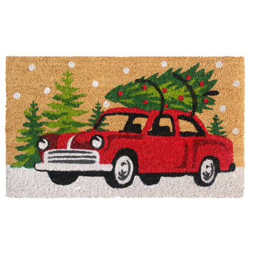RugSmith Green Machine Tufted Christmas Car Doormat, 18" x 30"