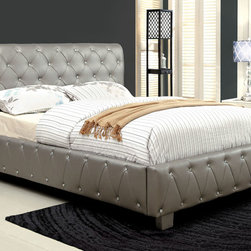 JUILLIARD SILVER PADDED LEATHERETTE QUEEN SIZE WITH BLUETOOTH SPEAKERS - Kids Beds