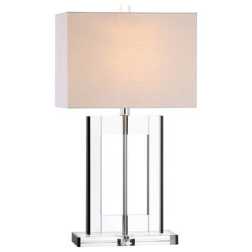 Parish 26" Crystal Table Lamp, Clear and Black