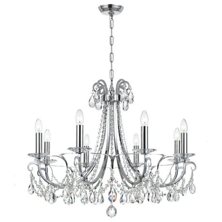 Crystorama 6828-CH-CL-MWP 8 Light Chandelier in Polished Chrome