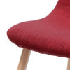 GDF Studio Camden Fabric Dining Chairs With Wood Finished Legs, Set of 2, Red/Light Walnut