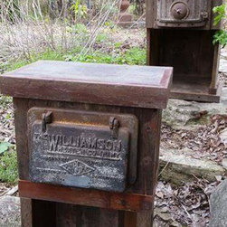Barn wood boiler door cabinets - Side Tables And End Tables