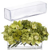 4 PCS Rectangular Glass Vase Flower Jar, H:4" Open:16"x 4", Clear Color