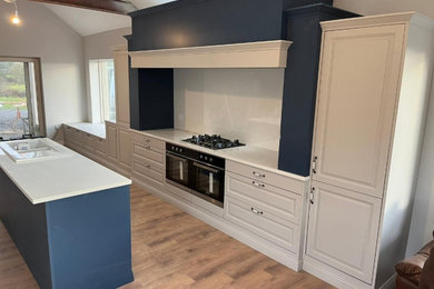 Stiffkey Blue & Light Grey Painted Kitchen With Overemantle