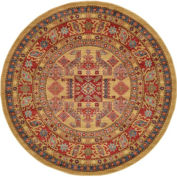 Southwestern/Lodge Azar 6' Round Bamboo Area Rug