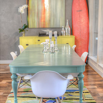 Dining Room with Custom Veneer Plaster on Walls & Ceiling