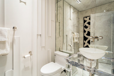 Powder room - contemporary powder room idea in Toronto