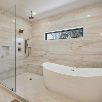 Wet Room Shower with Freestanding Tub
