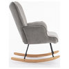 Contemporary Modern Style Rocking Chair-Fabric Accent Chair-Gray
