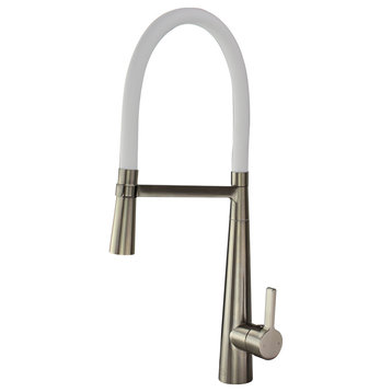 Transolid 1.8 GPM Pull-Down Kitchen Faucet, Luxe Stainless / White
