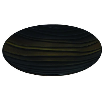 Ceramic Plate - Brown with Golden Highlights
