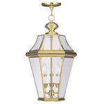 Livex Lighting - Georgetown Outdoor Chain-Hang Light, Polished Brass - The Georgetown looks to add regal elegance to your home with a line of lighting that embodies classic design for those who only want the finest. Using the highest quality materials available, the Georgetown begins with solid brass so that each fixture not only looks fantastic, but provides a fit and finish that will last for years as well.