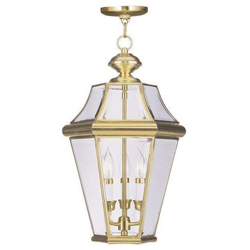 Georgetown Outdoor Chain-Hang Light, Polished Brass