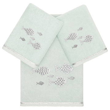 Linum Home Textiles 100% Turkish Cotton FIGI 3PC Embellished Towel Set