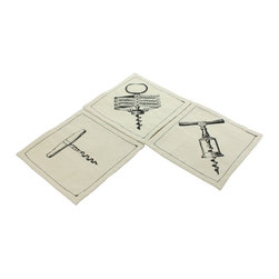 Corkscrew Cotton Coasters- Set Of 6 - Coasters