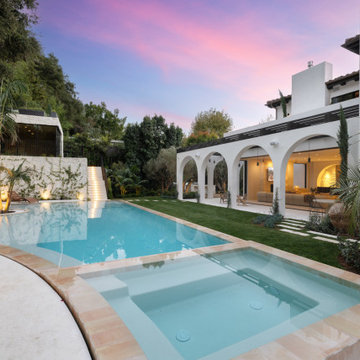 LED Pool Lighting at Night – Bel Air Backyard Oasis