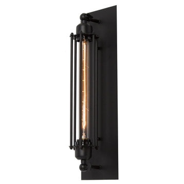 LNC 1-Light Matte Black Modern/Contemporary Wall Sconce For Foyer