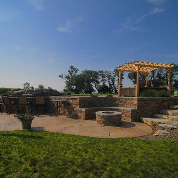 Victoria Style salt water in ground pool with Waterfall