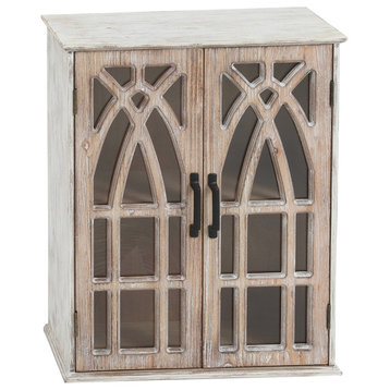 LuxenHome Set of 2 Double Door Wood Mounted Wall Cabinet
