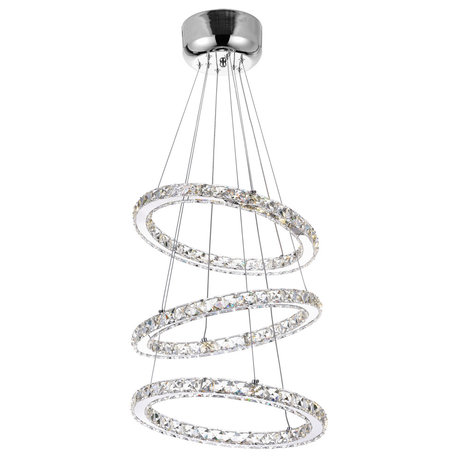 Ring LED Chandelier With Chrome Finish