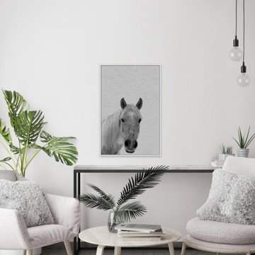"Big Nosed Horse" Floater Framed Painting Print on Canvas