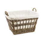 Wicker French Laundry Basket, Serene Grey