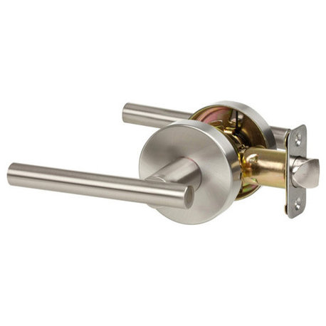 Designers Impressions Kain Design Door Lever, Satin Nickel, Privacy, Locking