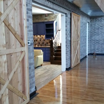 Cernicky basement w/ half basketball court; golf simulater room; bar; half bath