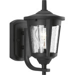Progress Lighting - Progress Lighting 1-100W Medium Wall Lantern, Black - East Haven offers contemporary styling to complement a variety of home styles. Small wall lantern with clear seeded glass.