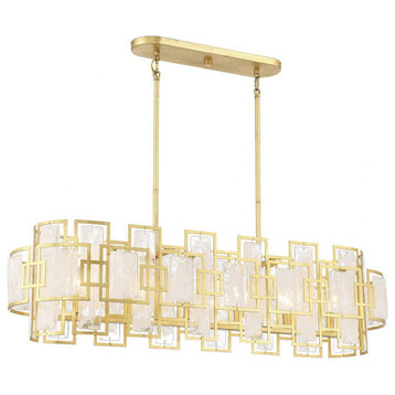 Portia - 6 Light Linear Chandelier In Modern Style-11 Inches Tall And 12 Inches